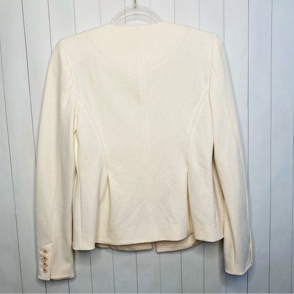 Anthropologie Tavia Ivory Double-Breasted Women’s Blazer Jacket 4 Small Business - Picture 7 of 10